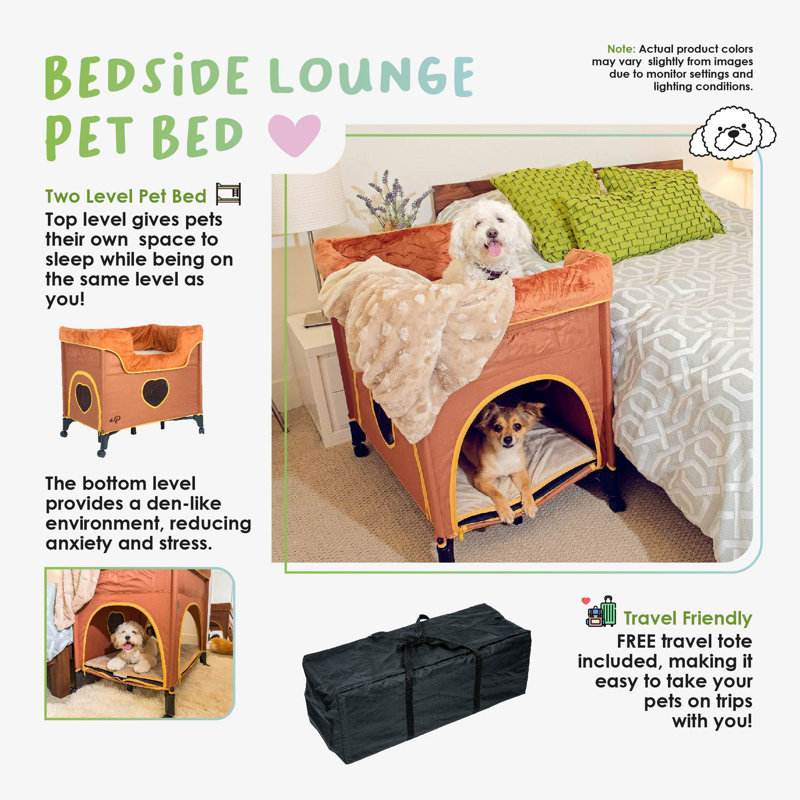 Petique s Bedside Lounge Pet Bed Cream